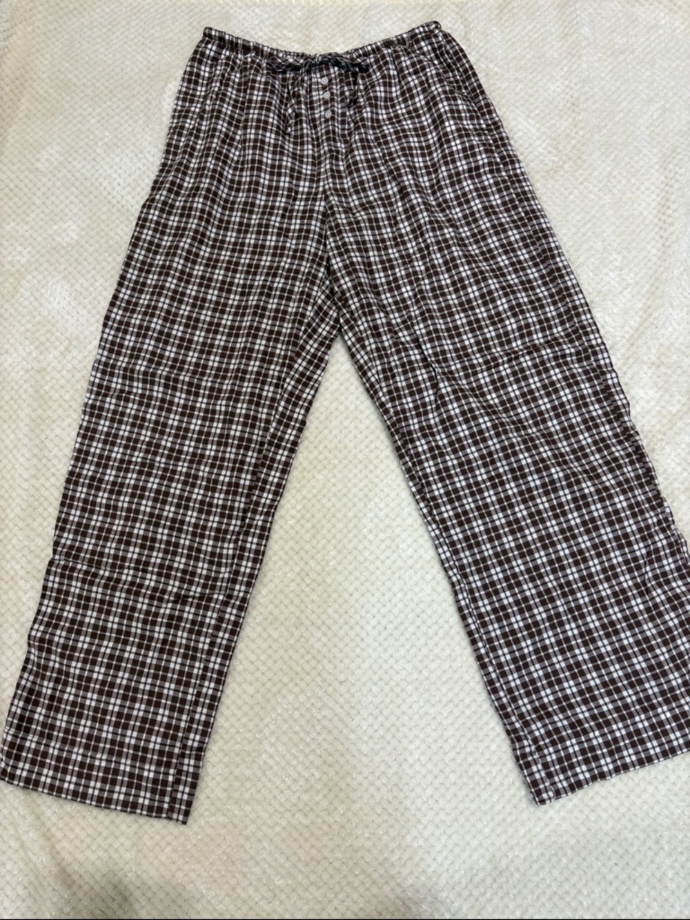 Wild Fable Brown and White Plaid boxer pants